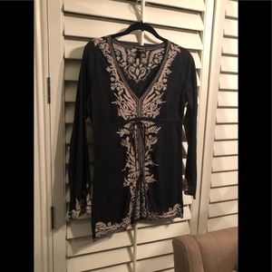 Lucky Brand embroidered tunic. 100% Cotton